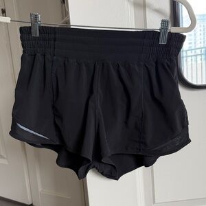 lululemon athletica Black Athletic Running Shorts with Reflective Trim